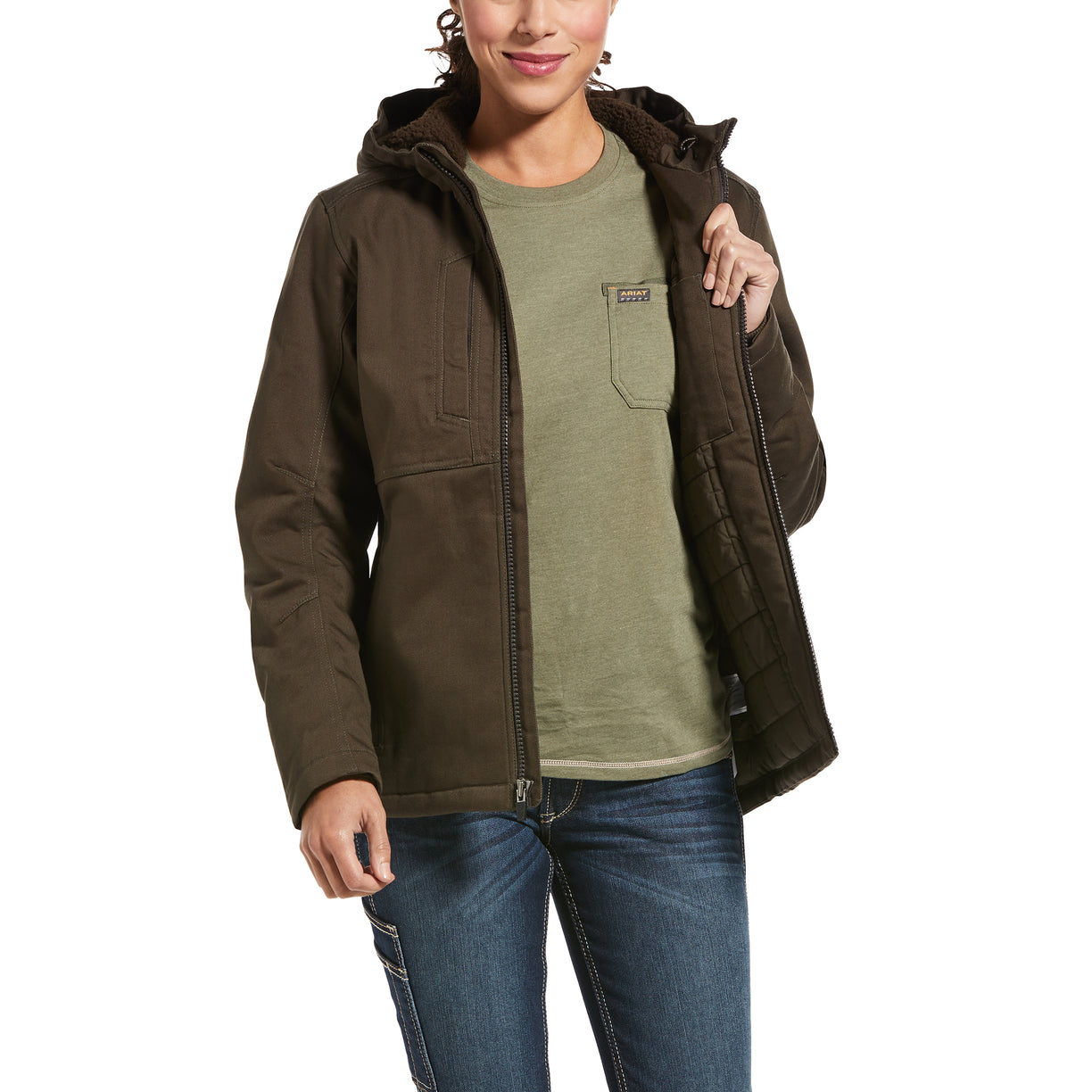 Women's Rebar DuraCanvas Insulated Jacket in Wren 10032918 Ariat