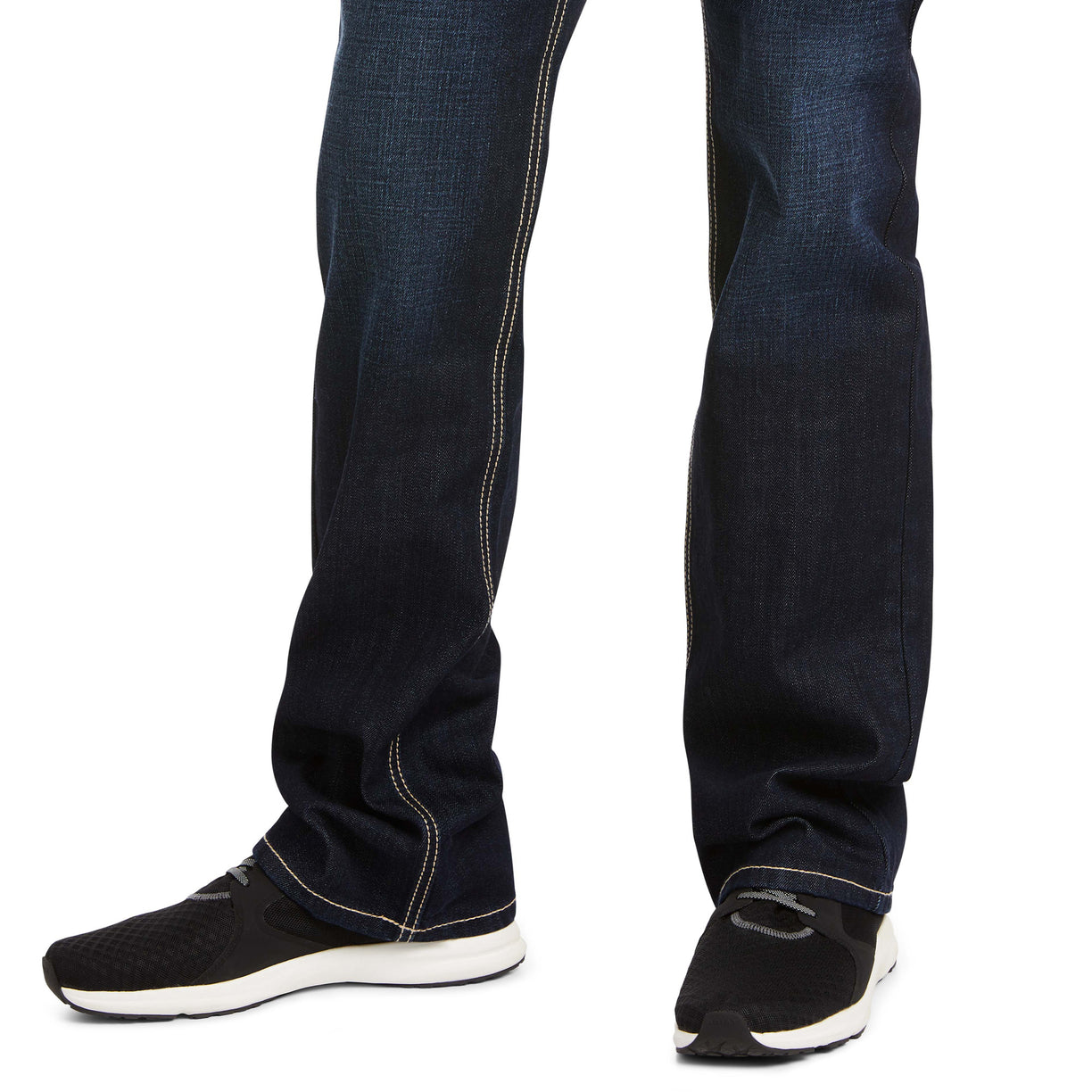 Ariat Men's M7 Rocker Stretch Fairbanks Straight Jeans in dark blue denim - Detail
