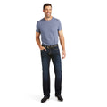 Ariat Men's M7 Rocker Stretch Fairbanks Straight Jeans in dark blue denim - Full