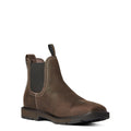 Ariat Men's Groundbreaker Chelsea Wide Square Toe Waterproof in dark brown leather - Angle
