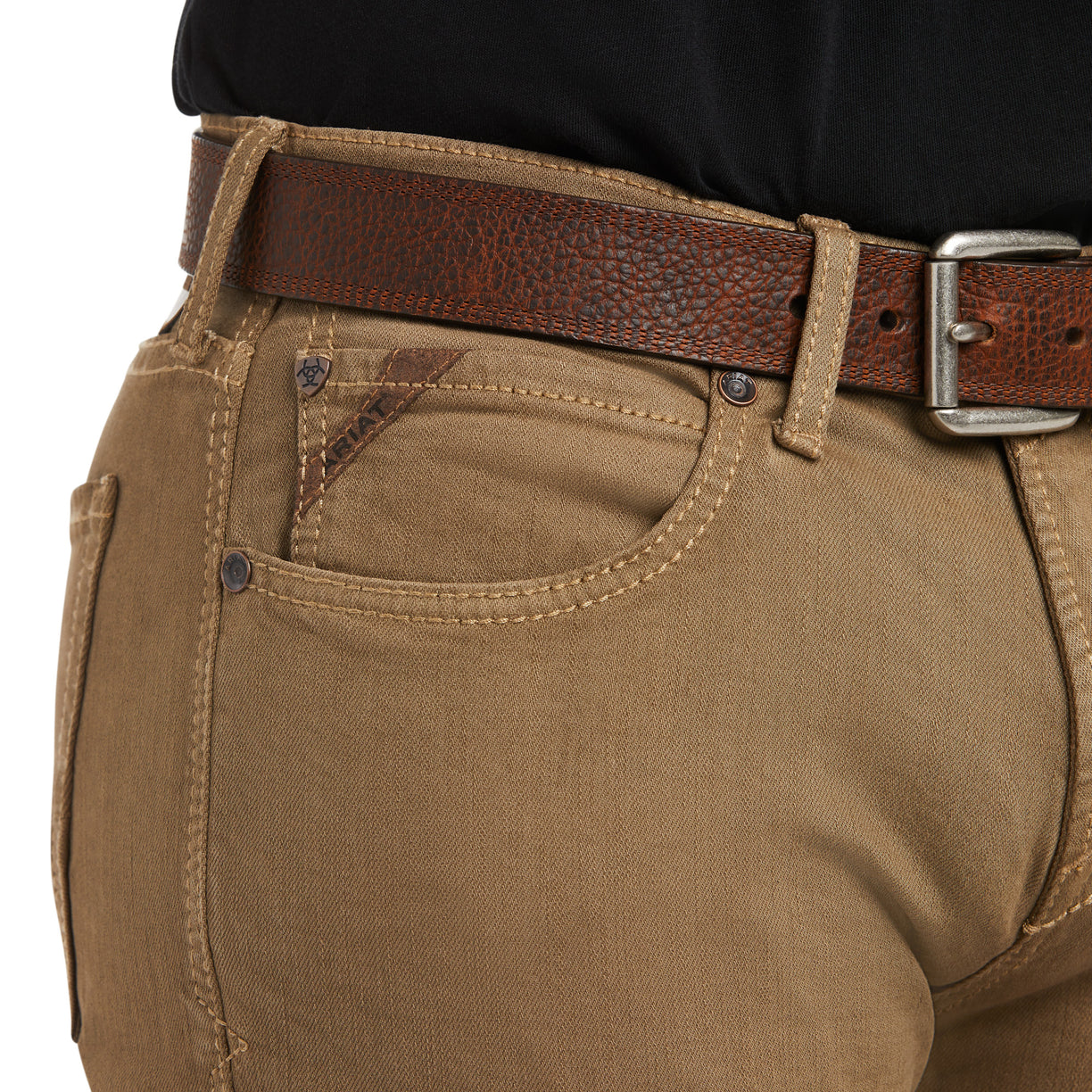 Men's M7 Rocker Stretch Grizzly Straight Jean Whiskey 10036875 Ariat detail