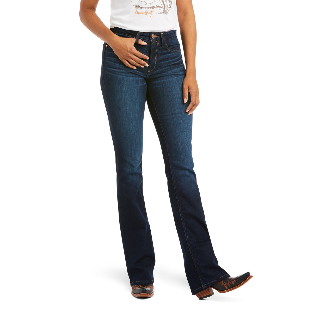 Ariat Women's R.E.A.L. High Rise Ballary Boot Cut Jean 10036813 PENNSYLVANIA