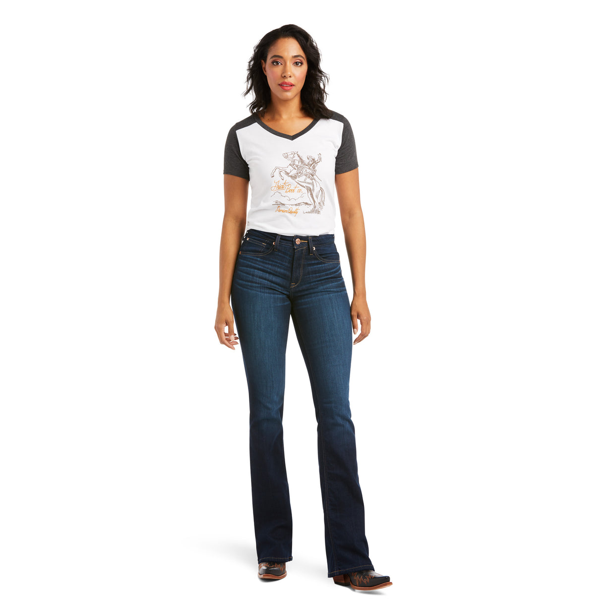Ariat Women's R.E.A.L. High Rise Ballary Boot Cut Jean 10036813 PENNSYLVANIA full