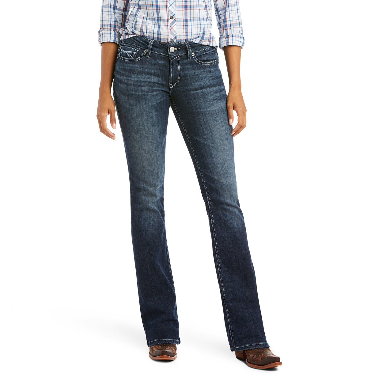 Ariat Women's R.E.A.L. Mid Rise Arrow Fit Beverly Boot Cut Burbank 10037678