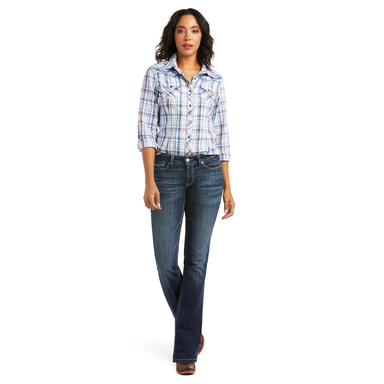 Ariat Women's R.E.A.L. Mid Rise Arrow Fit Beverly Boot Cut Burbank 10037678 full