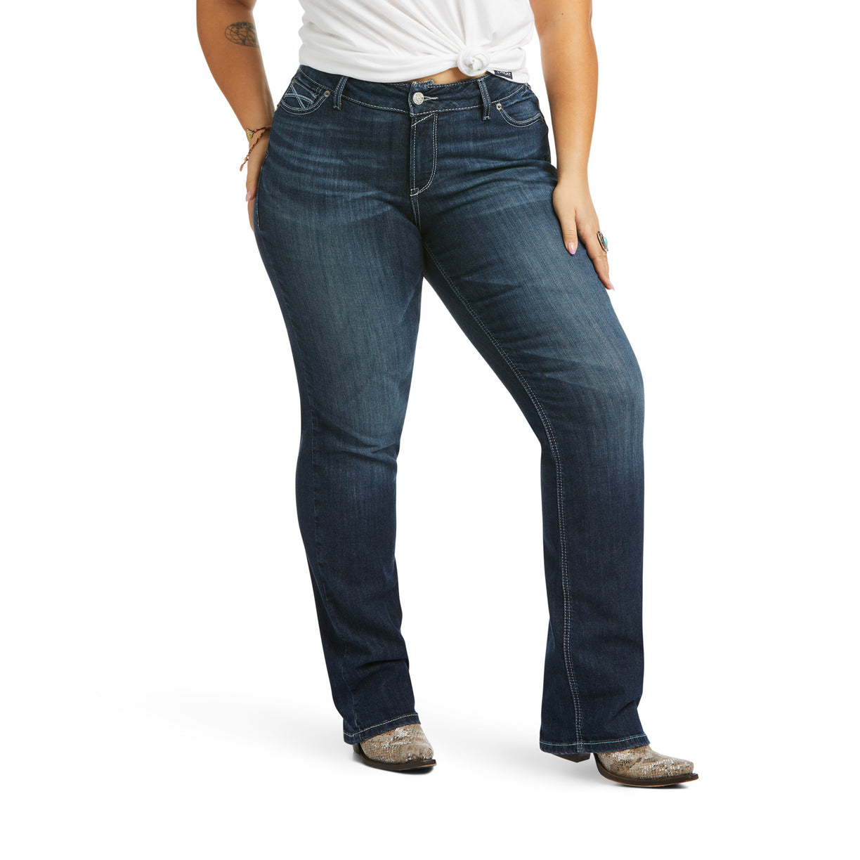 Ariat Women's R.E.A.L. Mid Rise Arrow Fit Beverly Boot Cut Burbank 10037678 plus