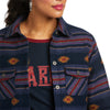 Women's R.E.A.L. Shacket Shirt Jacket in Cruces Stripe 10037761 Ariat detail