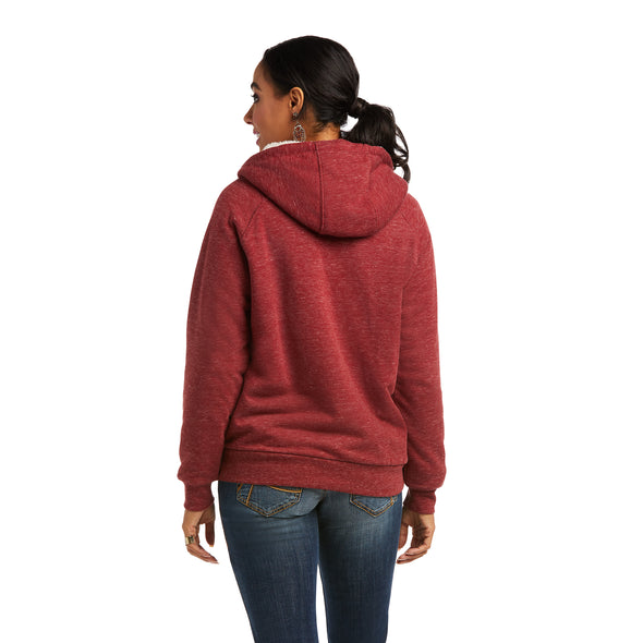 Women's Fleece Full Zip Sweatshirt in Rhubarb 10037930 Ariat back