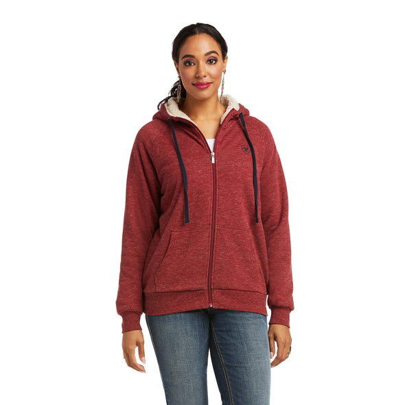 Women's Fleece Full Zip Sweatshirt in Rhubarb 10037930 Ariat