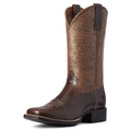 Women's Round Up Wide Square Toe Western Boots in Arizona Brown 10038420 Ariat
