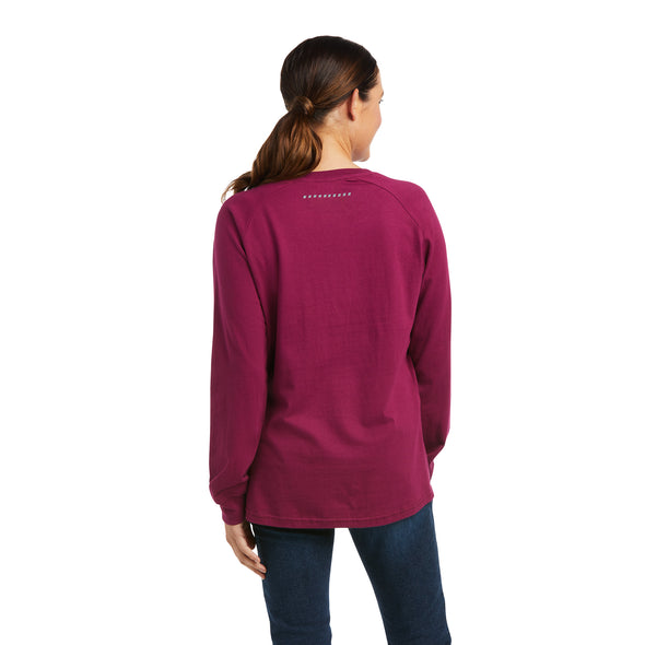 Women's Rebar CottonStrong Block T-Shirt in Purple Potion 10037435 Ariat back