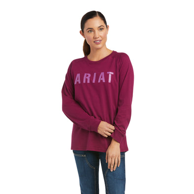 Women's Rebar CottonStrong Block T-Shirt in Purple Potion 10037435 Ariat