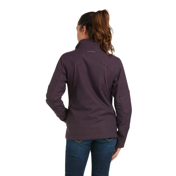  Women's Rebar Stretch Canvas Softshell Jacket Fleece in Plum Perfect 10037661 Ariat back
