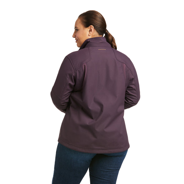  Women's Rebar Stretch Canvas Softshell Jacket Fleece in Plum Perfect 10037661 Ariat plus back