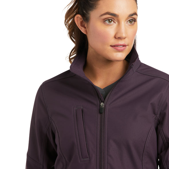  Women's Rebar Stretch Canvas Softshell Jacket Fleece in Plum Perfect 10037661 Ariat detail
