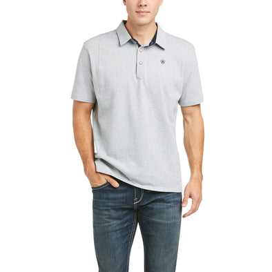 Men's Medal Button Polo Shirt in Heather Gray 10035392 Ariat