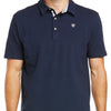 Men's Medal Button Polo Shirt in Navy Blue 10035315 Ariat detail
