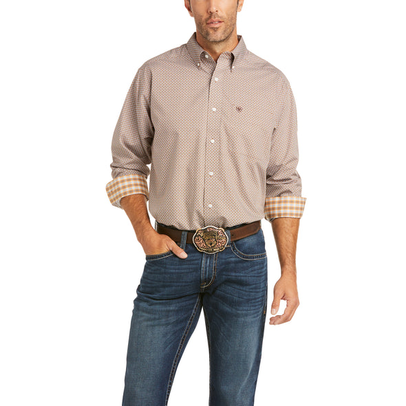 Men's Wrinkle Free Grady Classic Fit Shirt in Ash Bark 10036447 Ariat