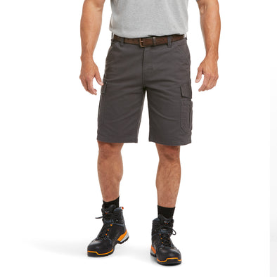 Men's Rebar DuraStretch Made Tough Cargo Shorts in Grey 10034681 Ariat
