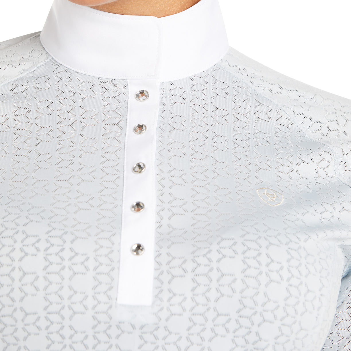 Women's Showstopper Show Shirt in Pearl Grey, 10035262 Ariat detail