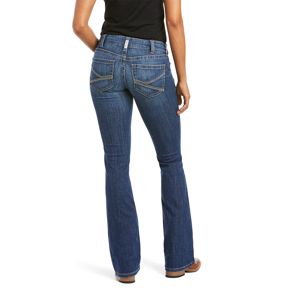 Women's R.E.A.L Mid Rise Liliana Boots Jeans in Irvine 10034659 Ariat back