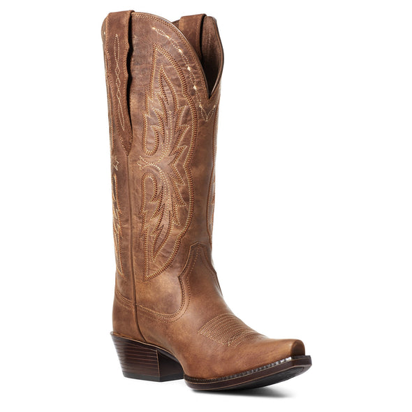 Women's Heritage X Toe Elastic Calf Western Boots in Distressed Brown 10036047 Ariat medial