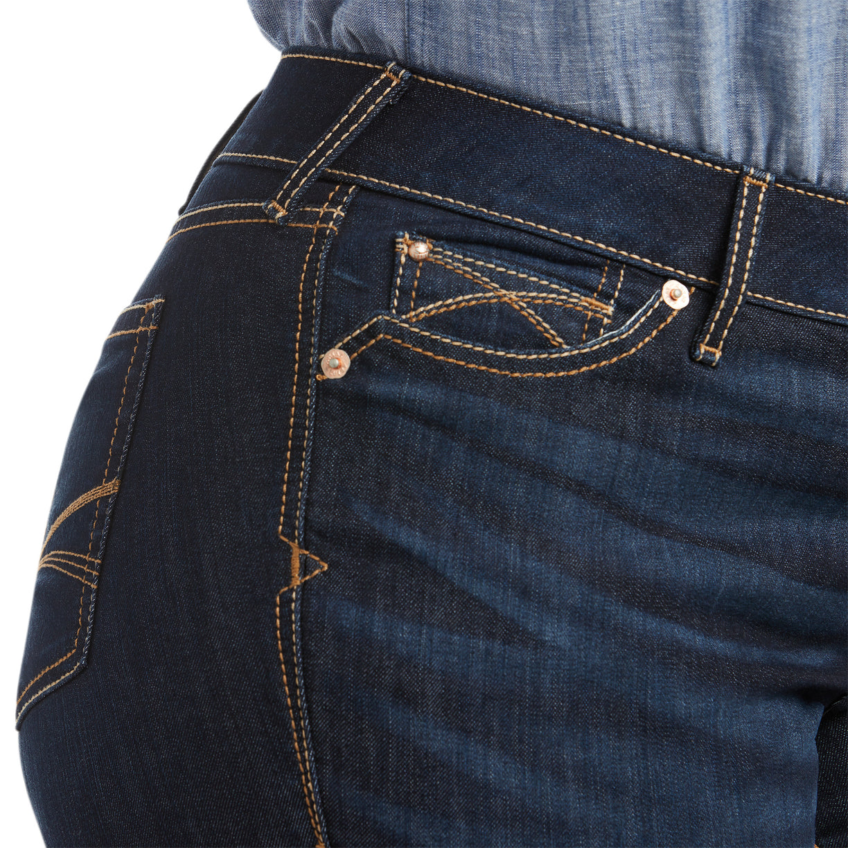 Women's R.E.A.L. Mid Rise Arrow Fit Jocelyn Boot Cut Jeans in Nashville 10036087 Ariat detail plus