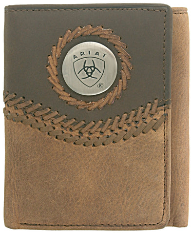 Ariat Tri-Fold Wallet - Two Toned Accents Tan WLT3101A