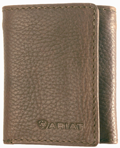 Ariat Tri-Fold Wallet - Logo Distressed Brown WLT 3105A
